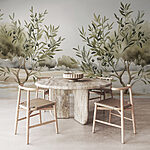 Wall mural Painting of trees with black berries