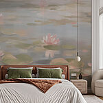 Wall murals Water lily flowers on a pond
