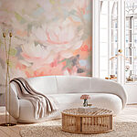 Wall murals Painting of flowers on a white surface