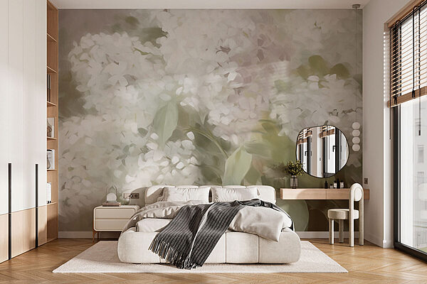 Delicate blooms in soft hues Wall murals Delicate blooms in soft hues