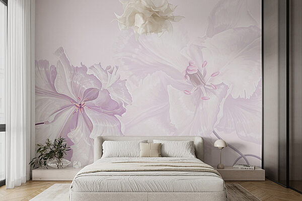 Wall murals Delicate blooms in soft hues (SKU: w02566) Wall murals Wall murals Delicate blooms in soft hues (SKU: w02566)