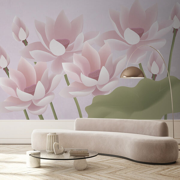Group of pink flowers Wall murals Group of pink flowers