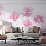 Wall murals Group of pink flowers