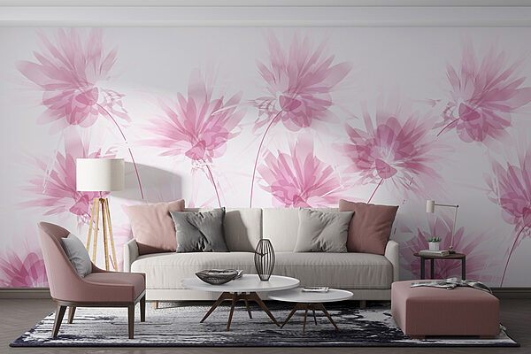 Group of pink flowers Wall murals Group of pink flowers