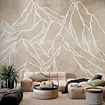 Wall murals Drawing of a mountain range