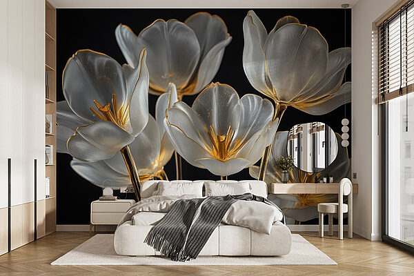Group of glass flowers Wall murals Group of glass flowers