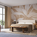 Wall murals Delicate leaves in soft tones