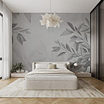 Wall murals Soft leaves in gentle shades.
