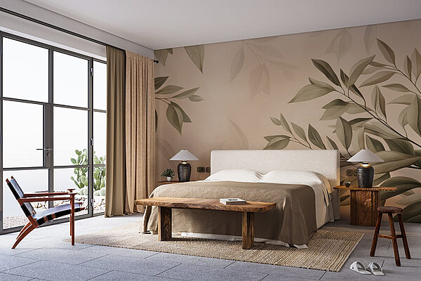 Tranquil leaves on a soft background Wall murals Tranquil leaves on a soft background