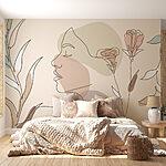 Wall murals Woman’s face with flowers