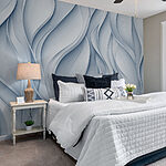 Wall murals White and grey wavy lines