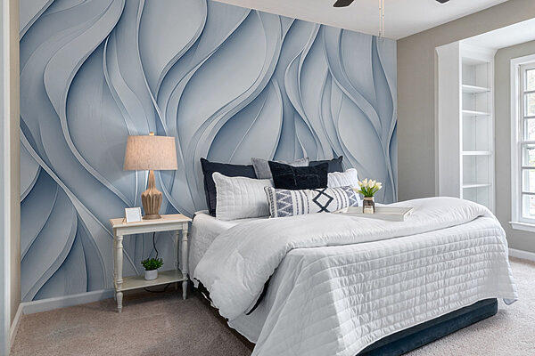 White and grey wavy lines Wall murals White and grey wavy lines