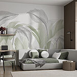 Wall mural Gentle curves of leafy elegance