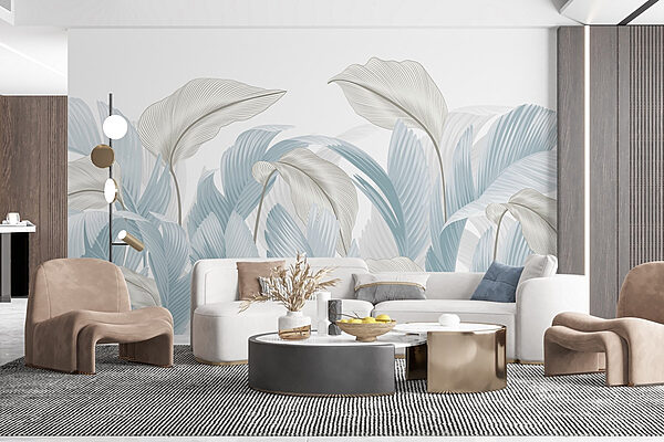Lush leaves in soft tones Wall murals Lush leaves in soft tones