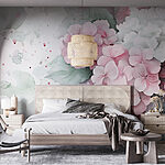 Wall murals Painting of pink flowers