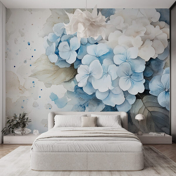 Wall mural Watercolor of a bunch of flowers (SKU: w02493) Wall mural Wall mural Watercolor of a bunch of flowers (SKU: w02493)