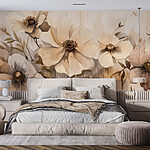 Wall murals Painting of flowers on a wall