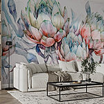 Wall murals Delicate blooms in soft colors