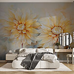 Wall murals Painting of flowers on a white background