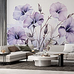 Wall murals Painting of purple flowers