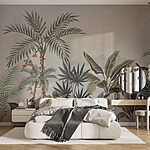 Wall murals Wall painting of plants and birds