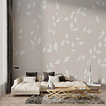 Wall murals White leaves on a white background