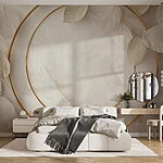 Wall murals Delicate leaves frame a serene background.