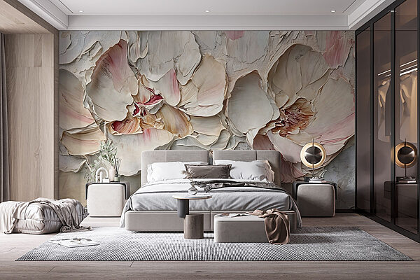 Wall murals Delicate blooms of textured petals (SKU: w08467) Wall murals Wall murals Delicate blooms of textured petals (SKU: w08467)