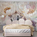 Wall murals Painting of flowers on a white background