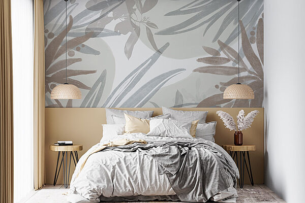 Nature-inspired abstract leaf design Wall murals Nature-inspired abstract leaf design