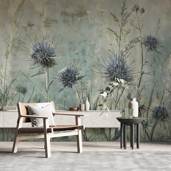 Wall mural Painting of flowers and plants