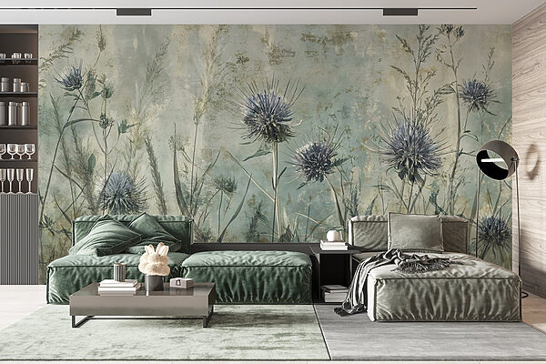 Painting of flowers and plants Wall murals Painting of flowers and plants