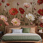 Wall murals Group of flowers on stems