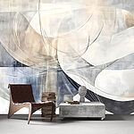 Wall mural Painting of a white and grey art