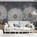Wall murals Group of dandelions in the dark