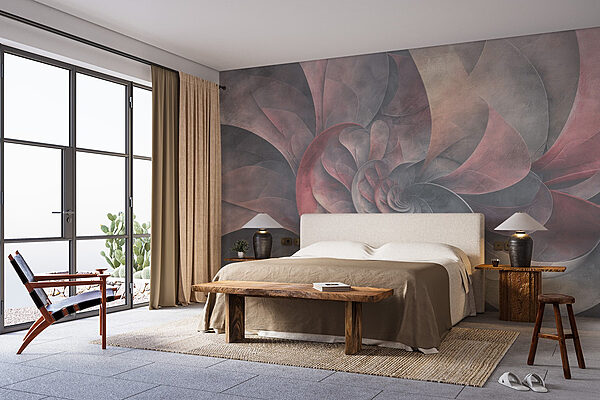 Spiral of leaves and petals Wall murals Spiral of leaves and petals