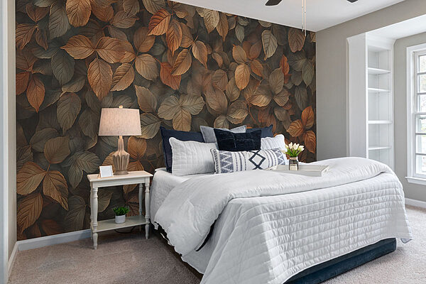Group of brown leaves Wall murals Group of brown leaves
