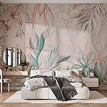 Wall murals Delicate leaves in soft hues