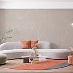 Wall murals White flowers on a gray background