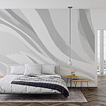 Wall murals White and grey wavy background