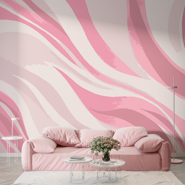 Wall mural Pink and white swirls (SKU: w02420) Wall mural Wall mural Pink and white swirls (SKU: w02420)