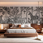 Wall murals Zebra and cheetah in a jungle