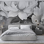 Wall murals Soft petals in gentle monochrome hues