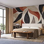 Wall murals Dynamic leaves in earthy tones