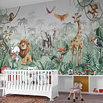Wall mural Group of animals in a jungle