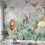 Wall murals Group of animals in a jungle