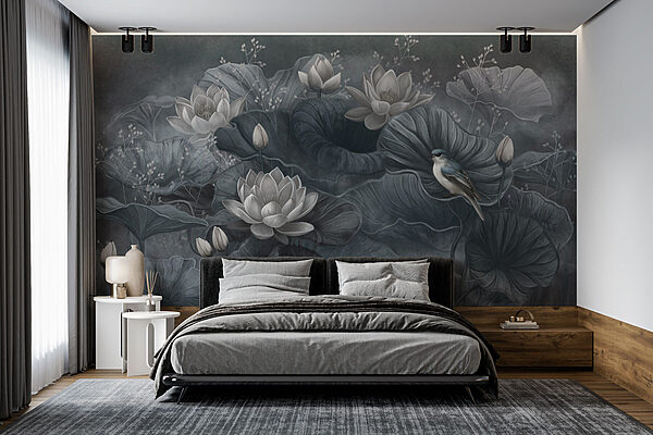 Wall murals Bird on a plant (SKU: w02407) Wall murals Wall murals Bird on a plant (SKU: w02407)