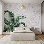 Wall murals Plant with leaves on a white surface