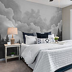 Wall murals Black and white photo of a forest