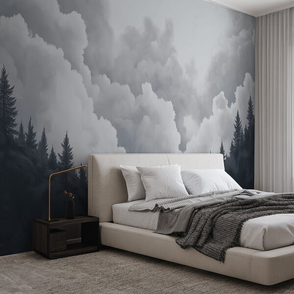 Group of trees and clouds Wall murals Group of trees and clouds